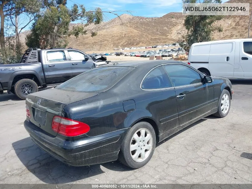 2002 Mercedes-Benz Clk 320 VIN: WDBLJ65G62T122946 Lot: 40588052