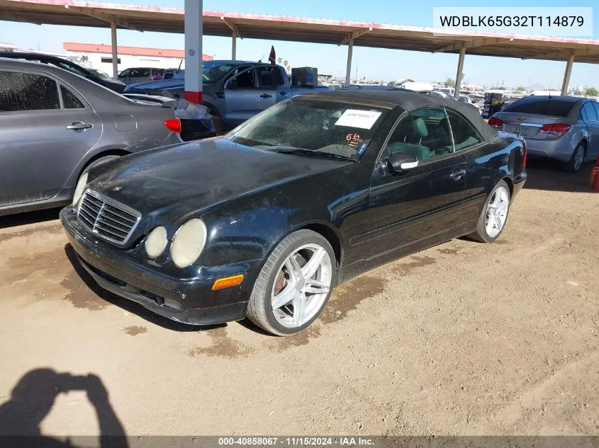 2002 Mercedes-Benz Clk 320 VIN: WDBLK65G32T114879 Lot: 40858067