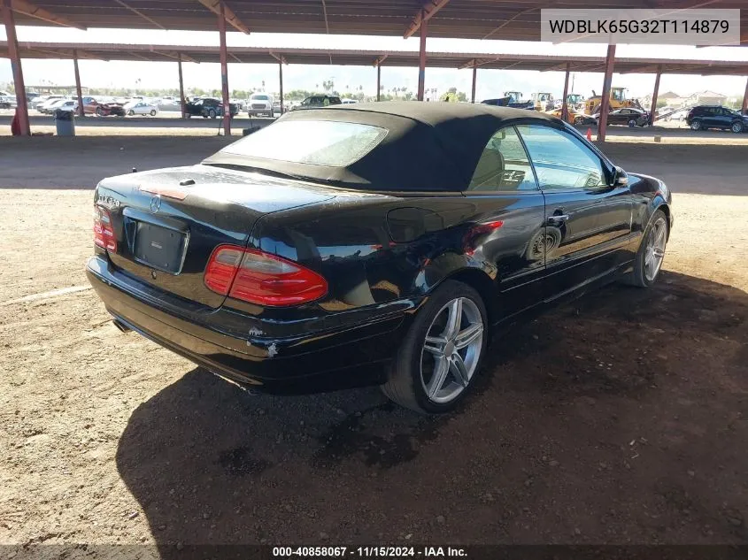 2002 Mercedes-Benz Clk 320 VIN: WDBLK65G32T114879 Lot: 40858067