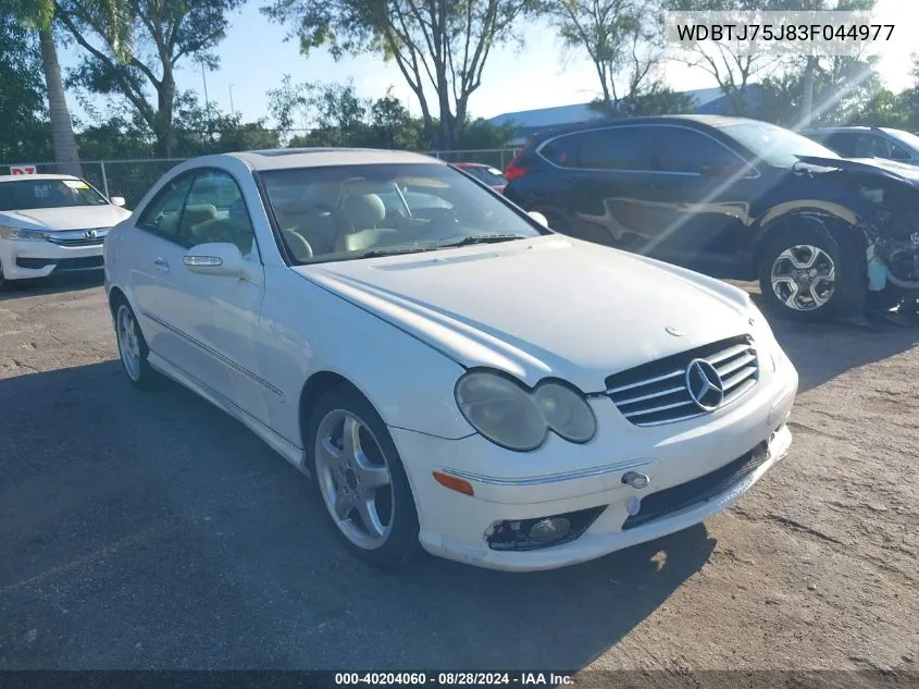 2003 Mercedes-Benz Clk 500 VIN: WDBTJ75J83F044977 Lot: 40204060