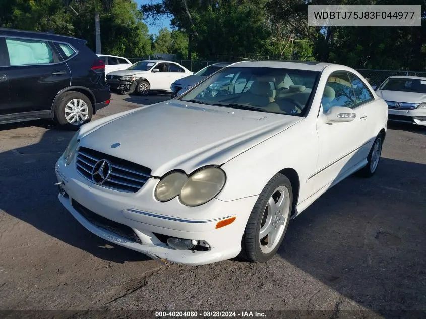 2003 Mercedes-Benz Clk 500 VIN: WDBTJ75J83F044977 Lot: 40204060