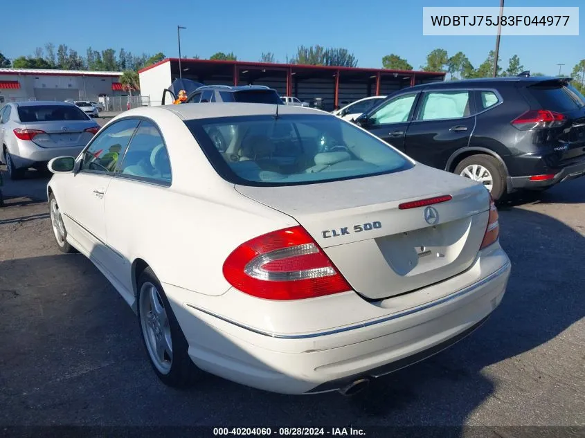 2003 Mercedes-Benz Clk 500 VIN: WDBTJ75J83F044977 Lot: 40204060