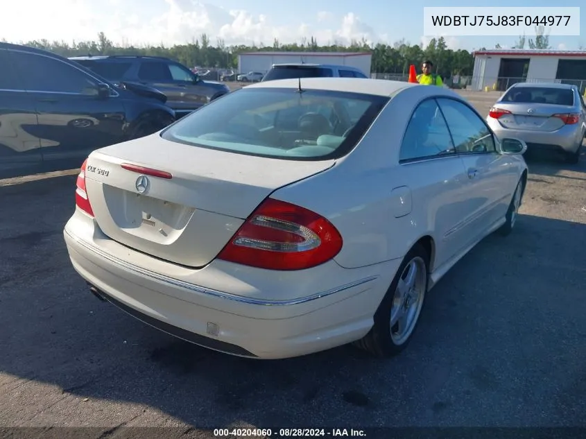 2003 Mercedes-Benz Clk 500 VIN: WDBTJ75J83F044977 Lot: 40204060