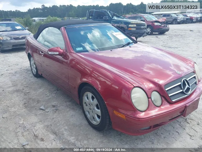 2003 Mercedes-Benz Clk 320 VIN: WDBLK65GX3T134323 Lot: 40314444