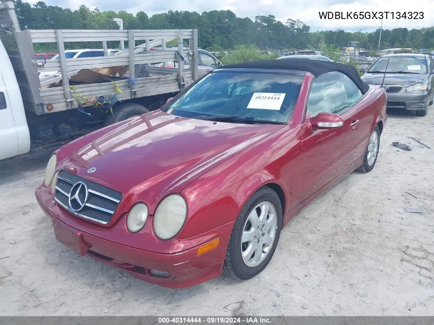 2003 Mercedes-Benz Clk 320 VIN: WDBLK65GX3T134323 Lot: 40314444