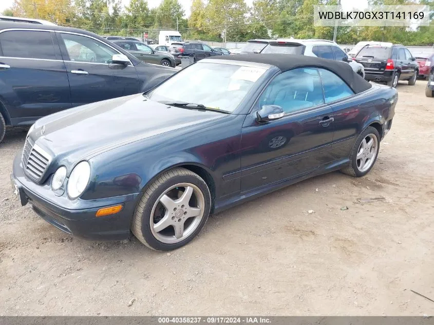 2003 Mercedes-Benz Clk 430 VIN: WDBLK70GX3T141169 Lot: 40358237