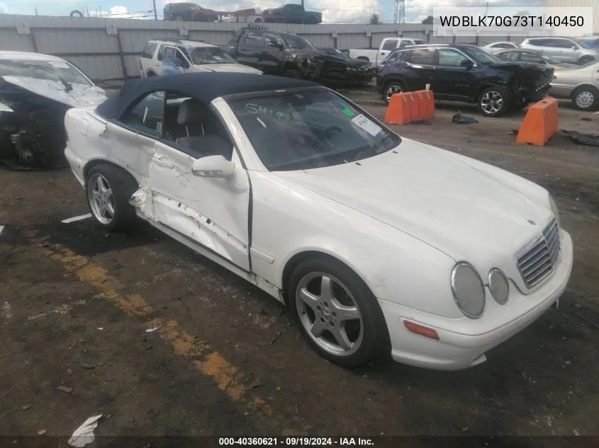 2003 Mercedes-Benz Clk 430 VIN: WDBLK70G73T140450 Lot: 40360621