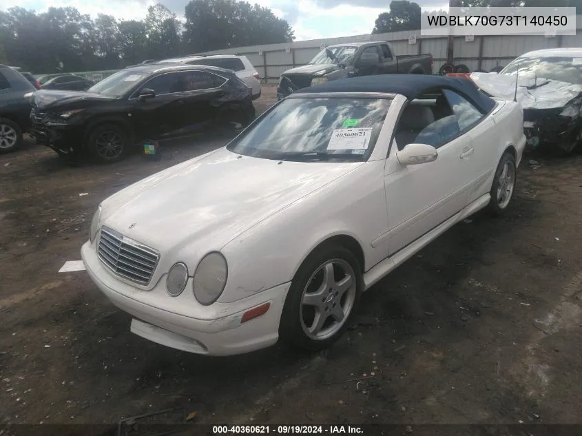 2003 Mercedes-Benz Clk 430 VIN: WDBLK70G73T140450 Lot: 40360621