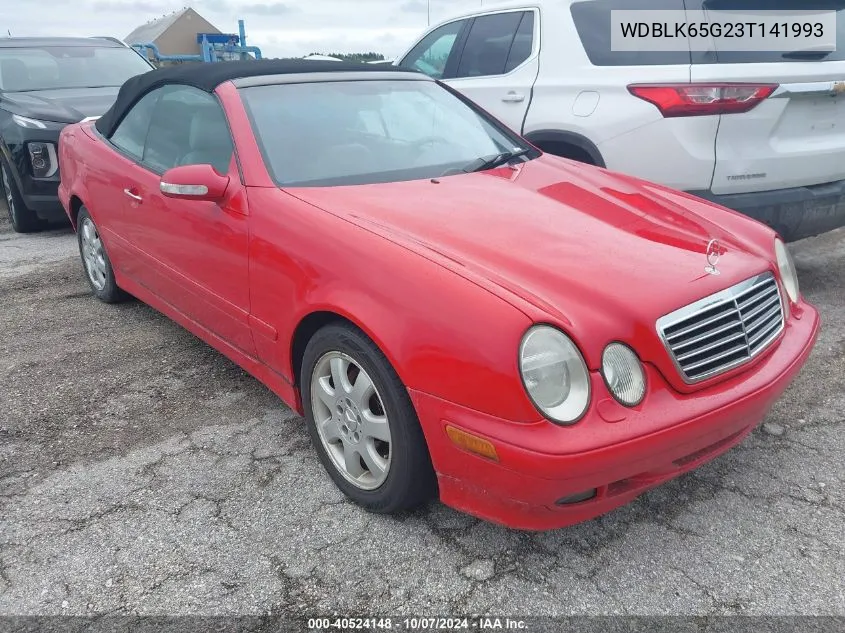 2003 Mercedes-Benz Clk 320 VIN: WDBLK65G23T141993 Lot: 40524148