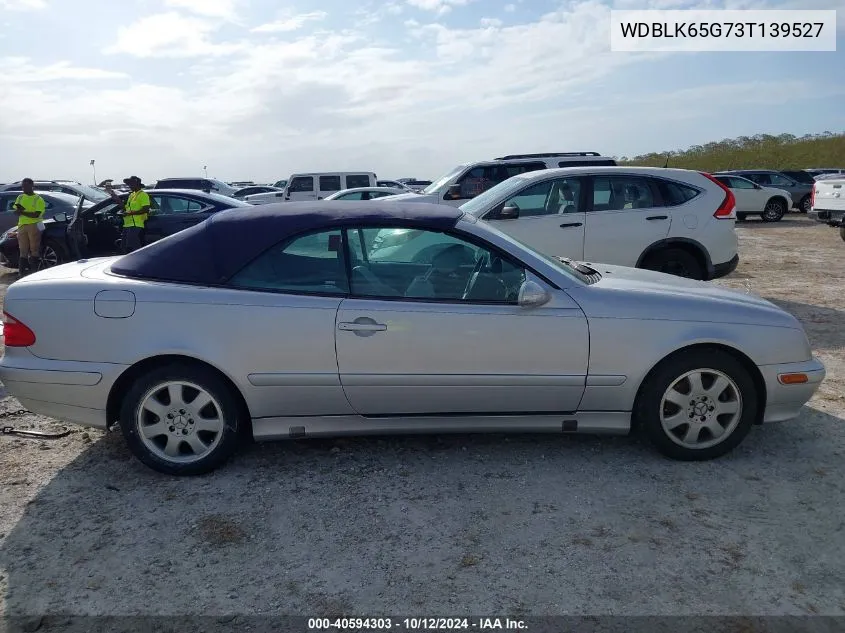 2003 Mercedes-Benz Clk 320 VIN: WDBLK65G73T139527 Lot: 40594303