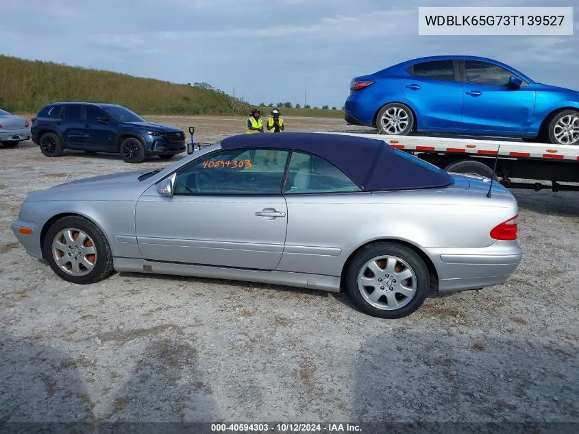 2003 Mercedes-Benz Clk 320 VIN: WDBLK65G73T139527 Lot: 40594303