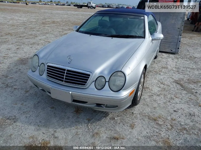 2003 Mercedes-Benz Clk 320 VIN: WDBLK65G73T139527 Lot: 40594303