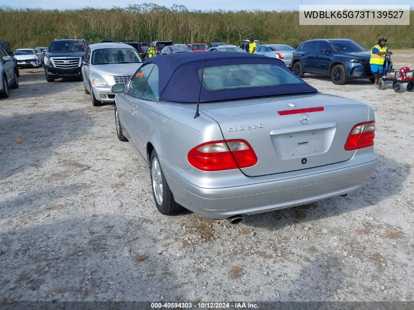 2003 Mercedes-Benz Clk 320 VIN: WDBLK65G73T139527 Lot: 40594303