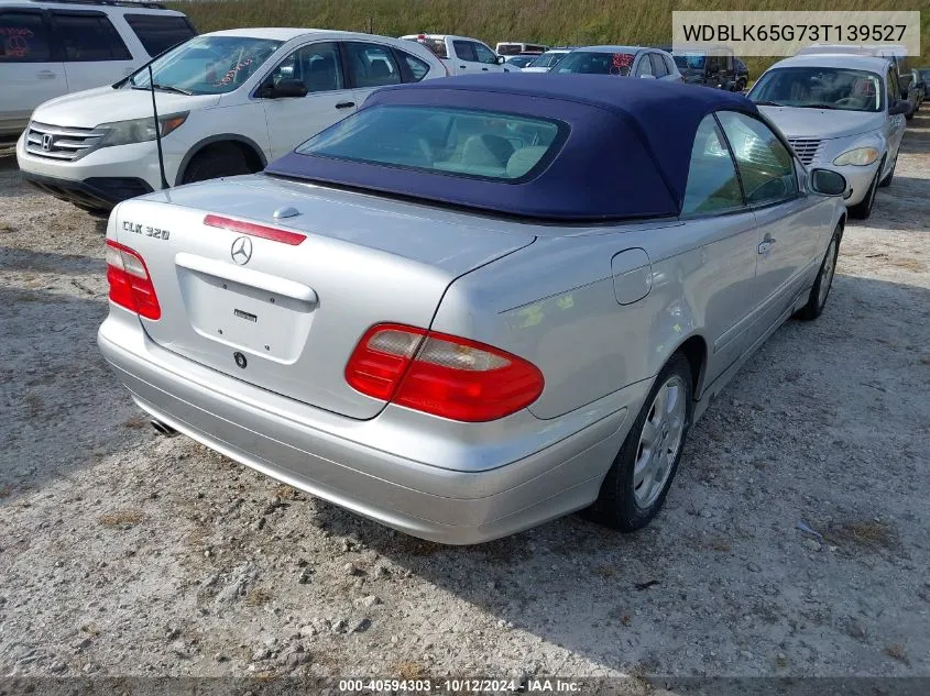 2003 Mercedes-Benz Clk 320 VIN: WDBLK65G73T139527 Lot: 40594303