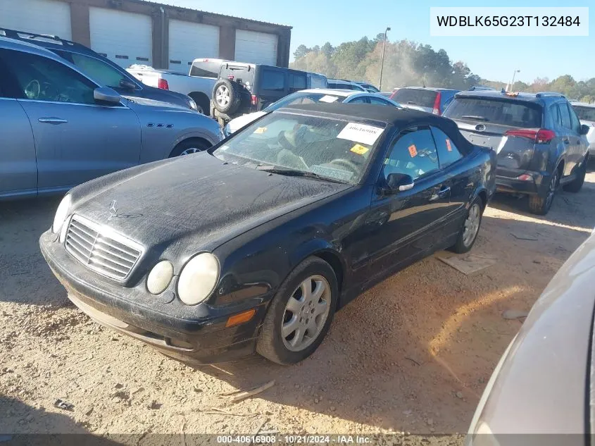 2003 Mercedes-Benz Clk 320 VIN: WDBLK65G23T132484 Lot: 40616908