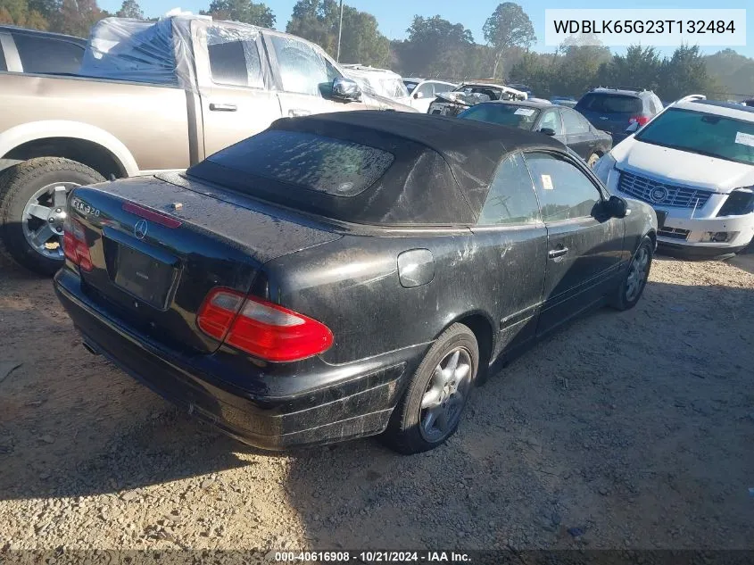 2003 Mercedes-Benz Clk 320 VIN: WDBLK65G23T132484 Lot: 40616908