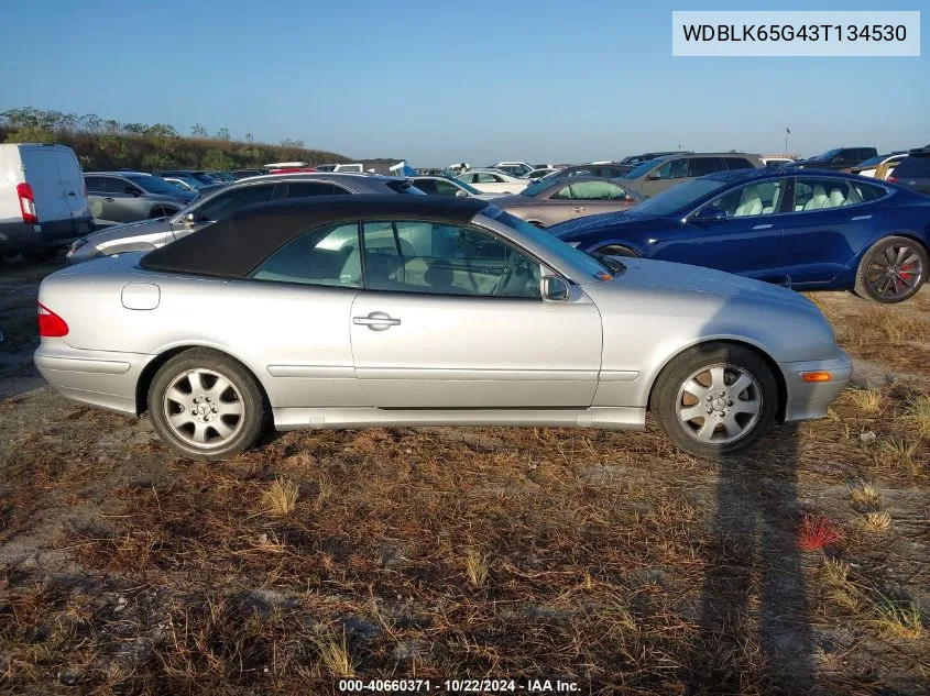 2003 Mercedes-Benz Clk 320 VIN: WDBLK65G43T134530 Lot: 40660371