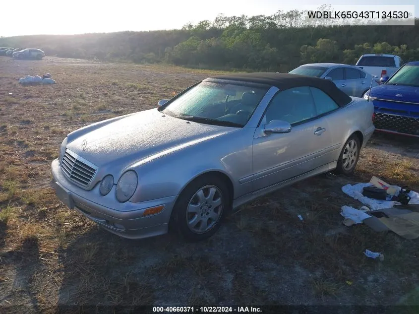 2003 Mercedes-Benz Clk 320 VIN: WDBLK65G43T134530 Lot: 40660371