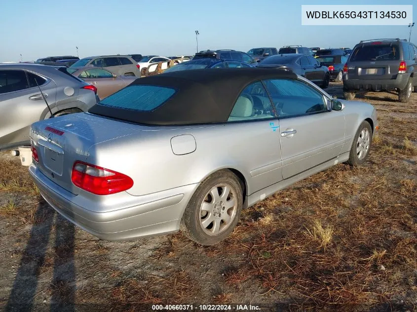 2003 Mercedes-Benz Clk 320 VIN: WDBLK65G43T134530 Lot: 40660371