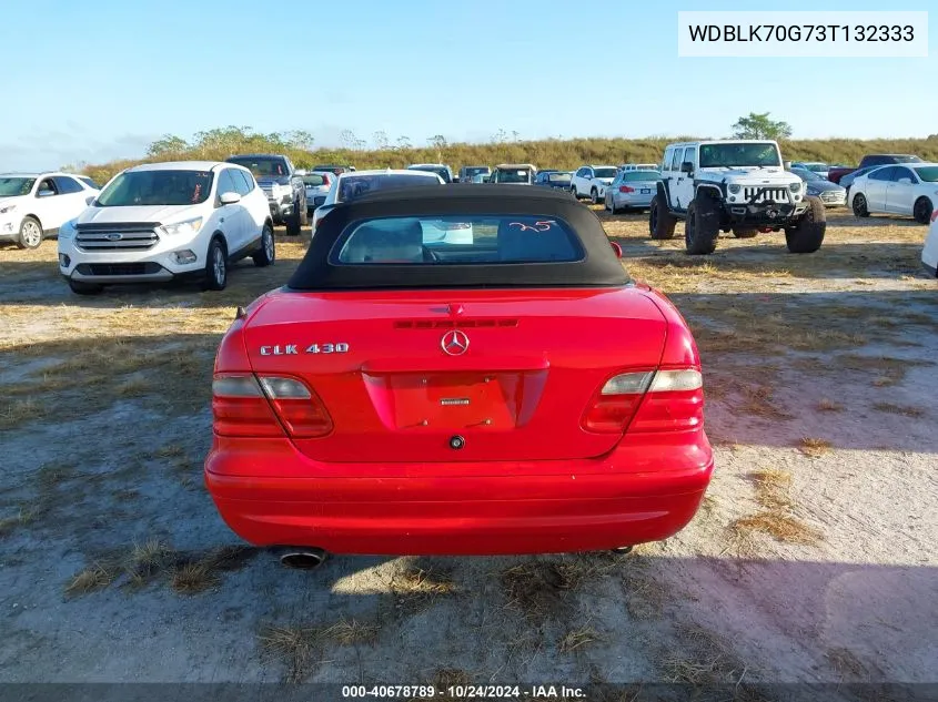 2003 Mercedes-Benz Clk 430 VIN: WDBLK70G73T132333 Lot: 40678789