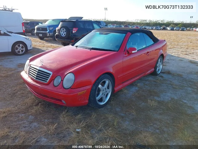 2003 Mercedes-Benz Clk 430 VIN: WDBLK70G73T132333 Lot: 40678789