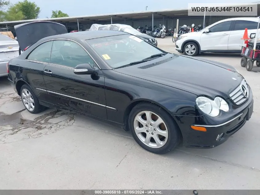 2004 Mercedes-Benz Clk 320 VIN: WDBTJ65J44F104541 Lot: 39805818