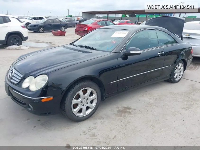 2004 Mercedes-Benz Clk 320 VIN: WDBTJ65J44F104541 Lot: 39805818