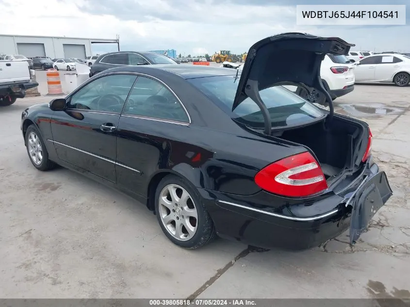 2004 Mercedes-Benz Clk 320 VIN: WDBTJ65J44F104541 Lot: 39805818