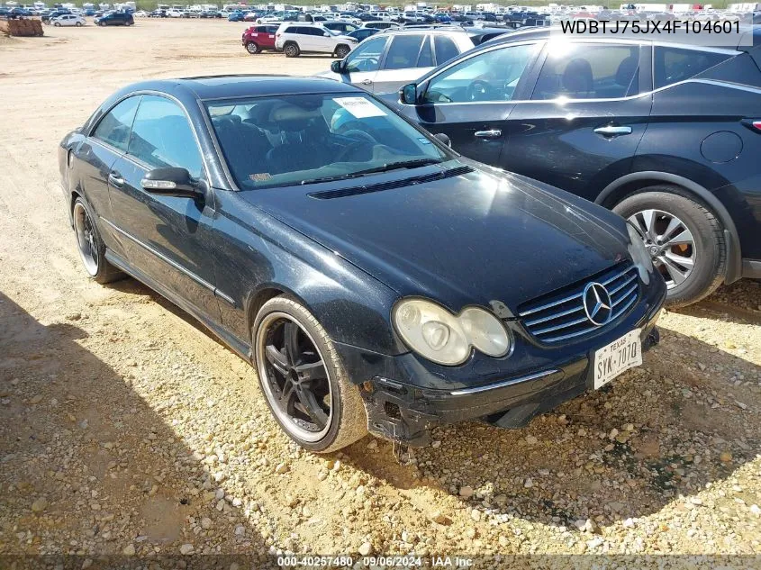 2004 Mercedes-Benz Clk 500 VIN: WDBTJ75JX4F104601 Lot: 40257480