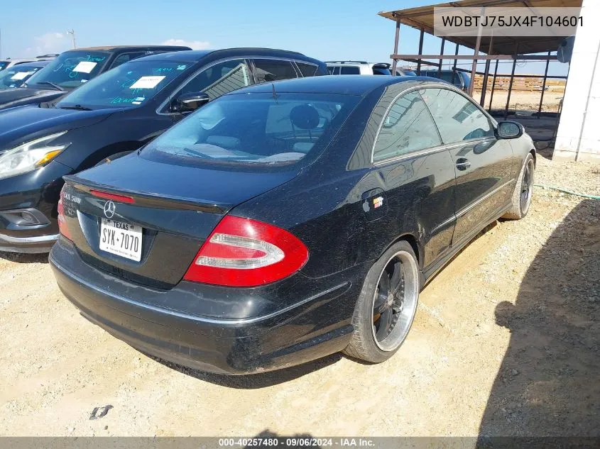 2004 Mercedes-Benz Clk 500 VIN: WDBTJ75JX4F104601 Lot: 40257480