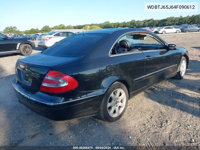 2004 Mercedes-Benz Clk 320 VIN: WDBTJ65J64F090612 Lot: 40268475