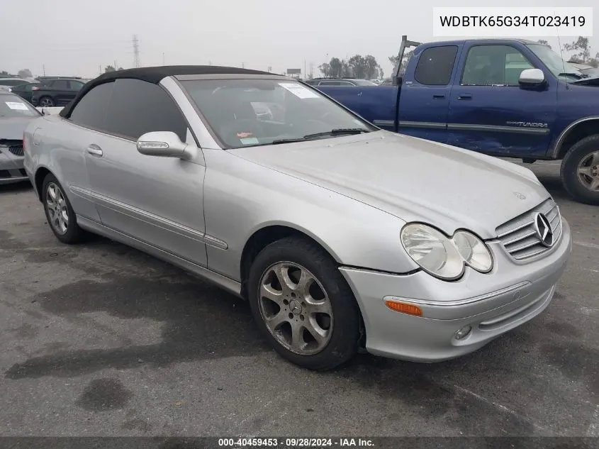 2004 Mercedes-Benz Clk 320 VIN: WDBTK65G34T023419 Lot: 40459453