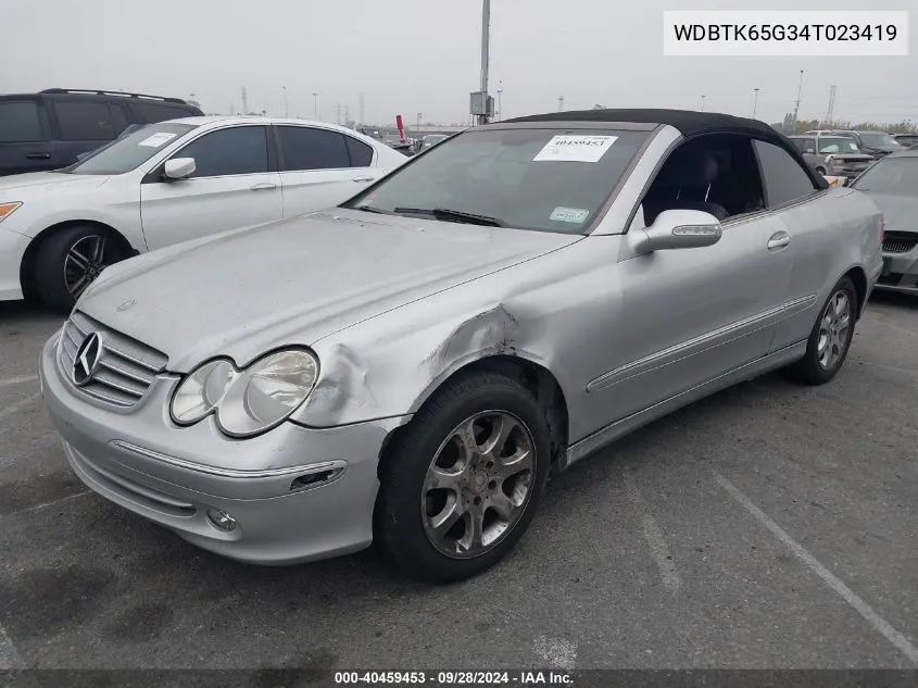 2004 Mercedes-Benz Clk 320 VIN: WDBTK65G34T023419 Lot: 40459453