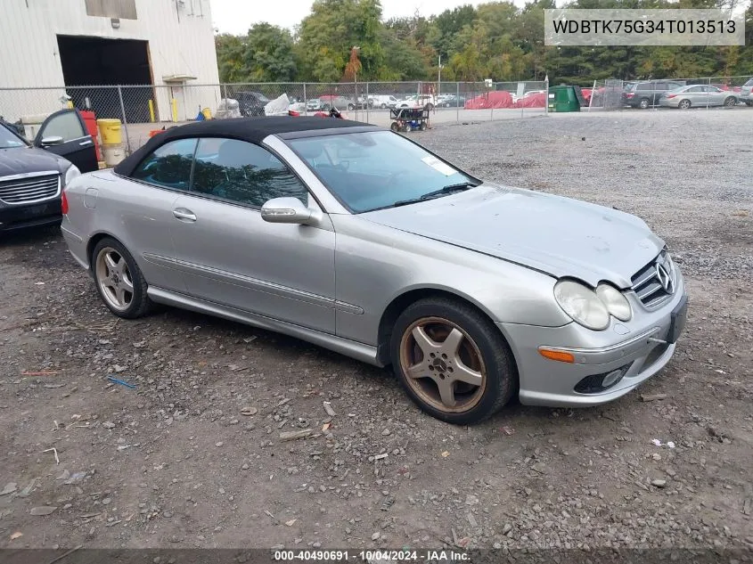 2004 Mercedes-Benz Clk 500 VIN: WDBTK75G34T013513 Lot: 40490691