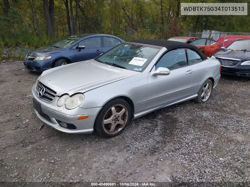 2004 Mercedes-Benz Clk 500 VIN: WDBTK75G34T013513 Lot: 40490691