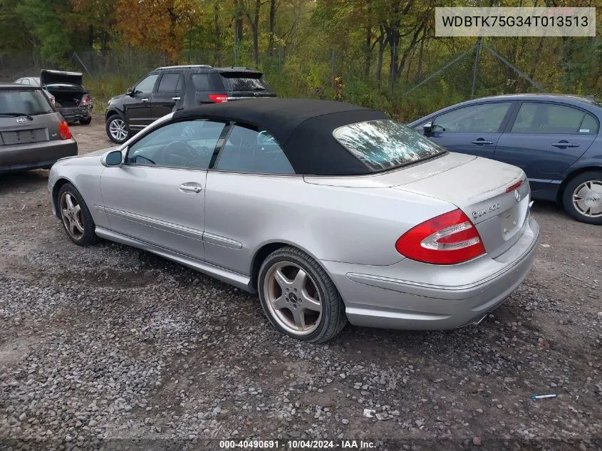 2004 Mercedes-Benz Clk 500 VIN: WDBTK75G34T013513 Lot: 40490691