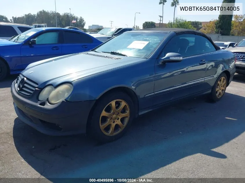 2004 Mercedes-Benz Clk 320 VIN: WDBTK65G84T014005 Lot: 40495896