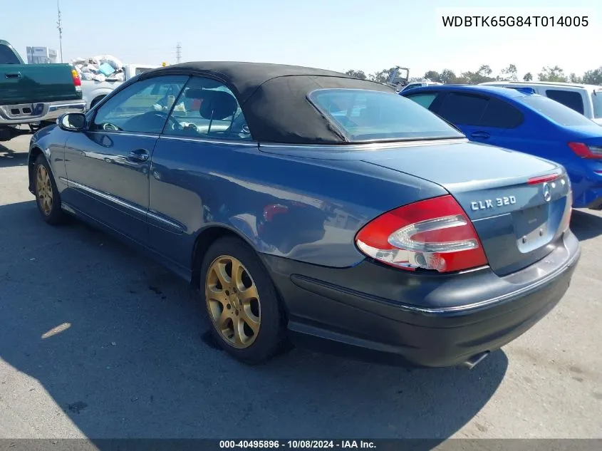 2004 Mercedes-Benz Clk 320 VIN: WDBTK65G84T014005 Lot: 40495896