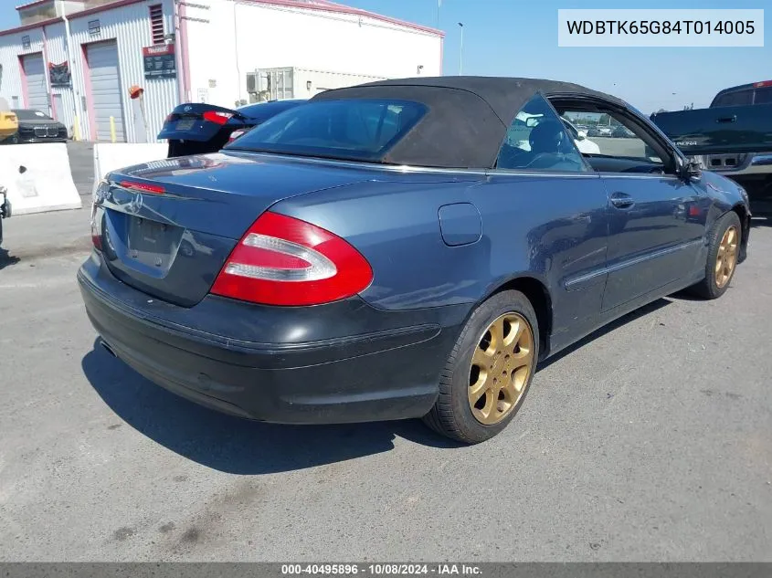 2004 Mercedes-Benz Clk 320 VIN: WDBTK65G84T014005 Lot: 40495896