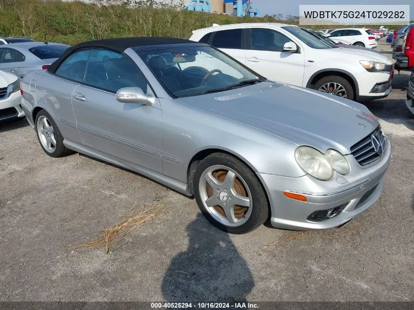 2004 Mercedes-Benz Clk 500 VIN: WDBTK75G24T029282 Lot: 40525294