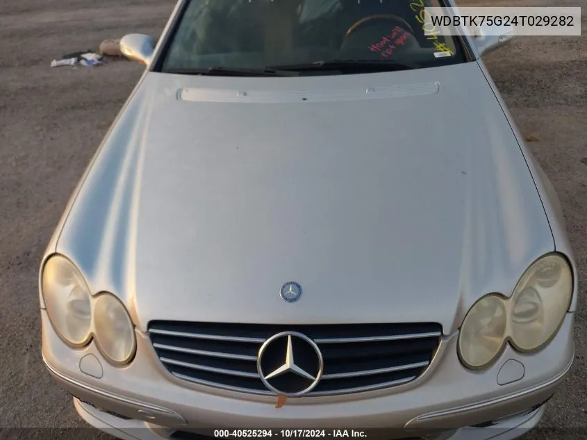 2004 Mercedes-Benz Clk 500 VIN: WDBTK75G24T029282 Lot: 40525294