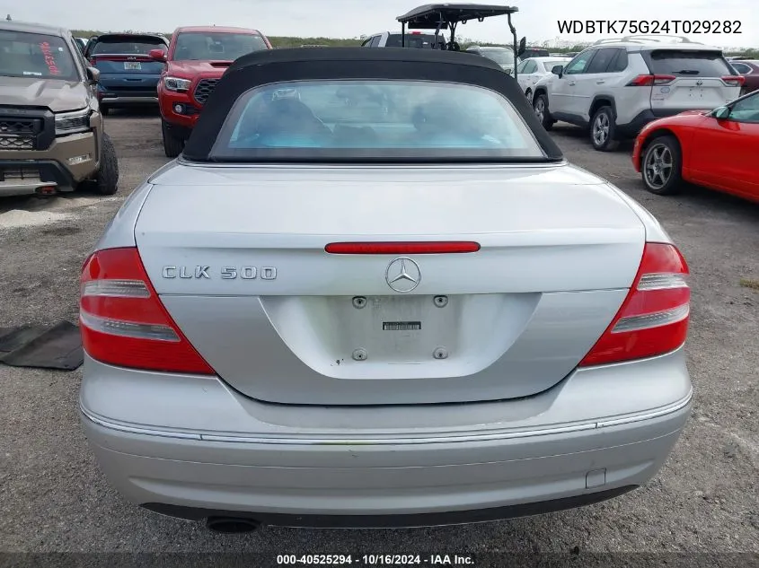 2004 Mercedes-Benz Clk 500 VIN: WDBTK75G24T029282 Lot: 40525294