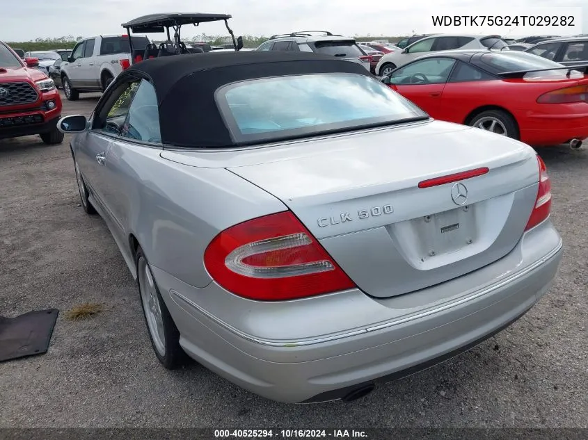 2004 Mercedes-Benz Clk 500 VIN: WDBTK75G24T029282 Lot: 40525294