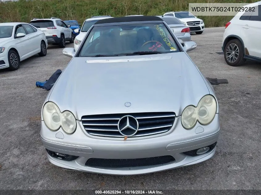 2004 Mercedes-Benz Clk 500 VIN: WDBTK75G24T029282 Lot: 40525294