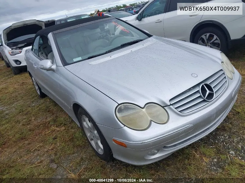 2004 Mercedes-Benz Clk 320 VIN: WDBTK65GX4T009937 Lot: 40541299