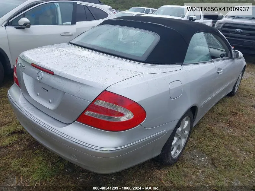 2004 Mercedes-Benz Clk 320 VIN: WDBTK65GX4T009937 Lot: 40541299