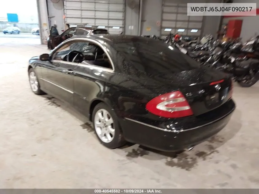 2004 Mercedes-Benz Clk 320C VIN: WDBTJ65J04F090217 Lot: 40545582