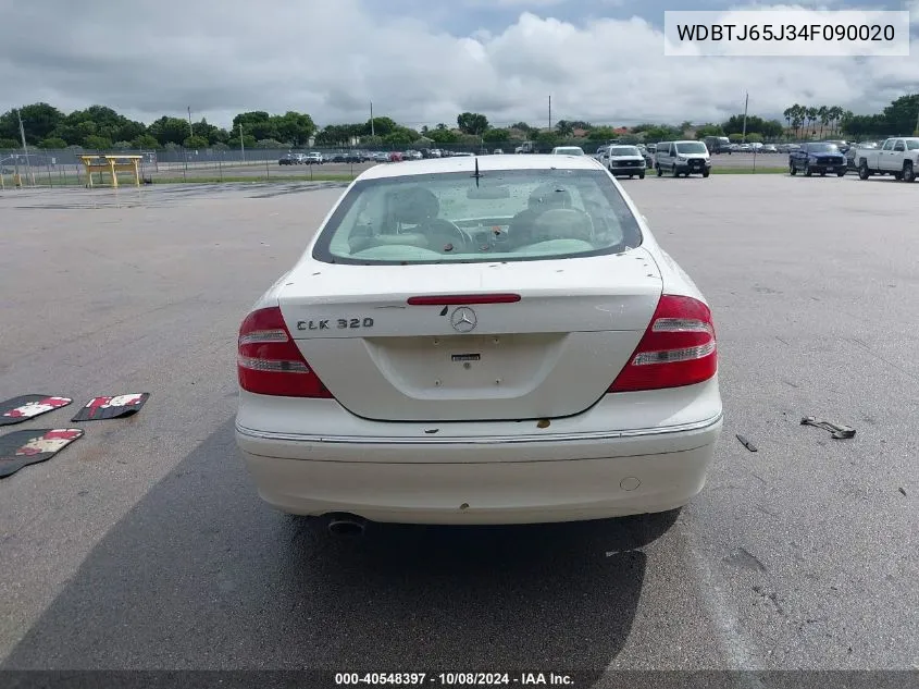 2004 Mercedes-Benz Clk 320 320C VIN: WDBTJ65J34F090020 Lot: 40548397