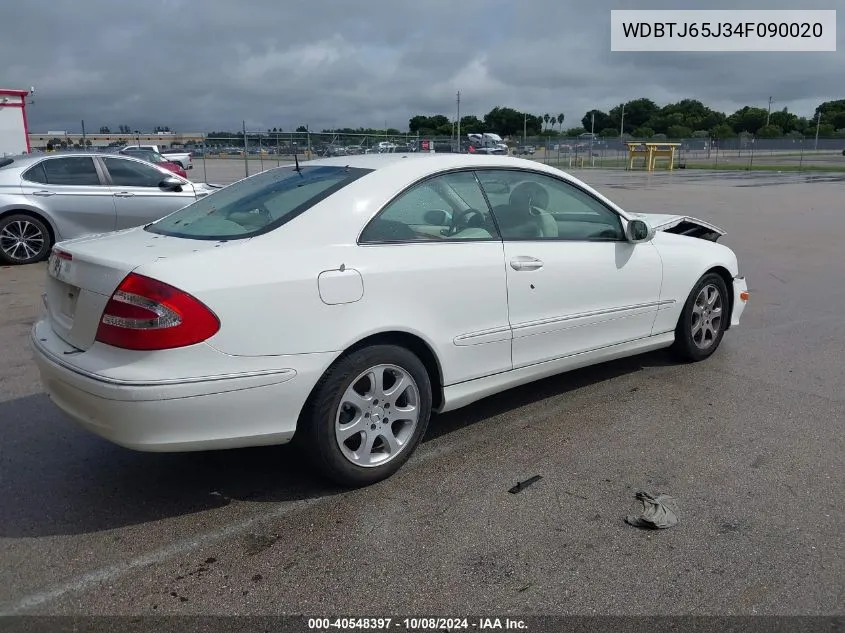 2004 Mercedes-Benz Clk 320 320C VIN: WDBTJ65J34F090020 Lot: 40548397