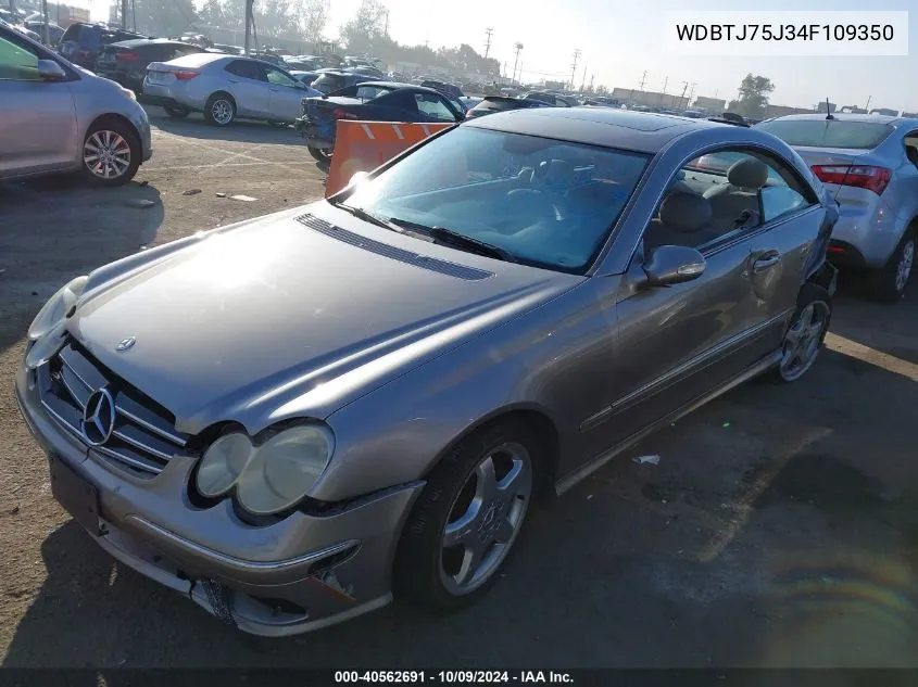 2004 Mercedes-Benz Clk 500 500 VIN: WDBTJ75J34F109350 Lot: 40562691